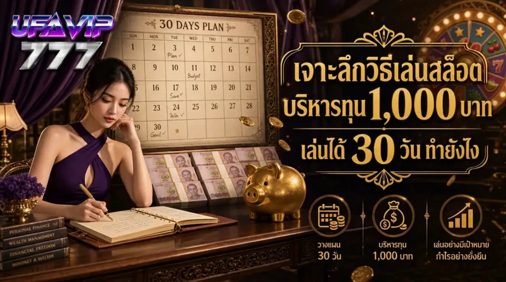 UFAVIP777 บริหารทุน 1,000 บาท เล่นสล็อตได้ 30 วันเต็ม