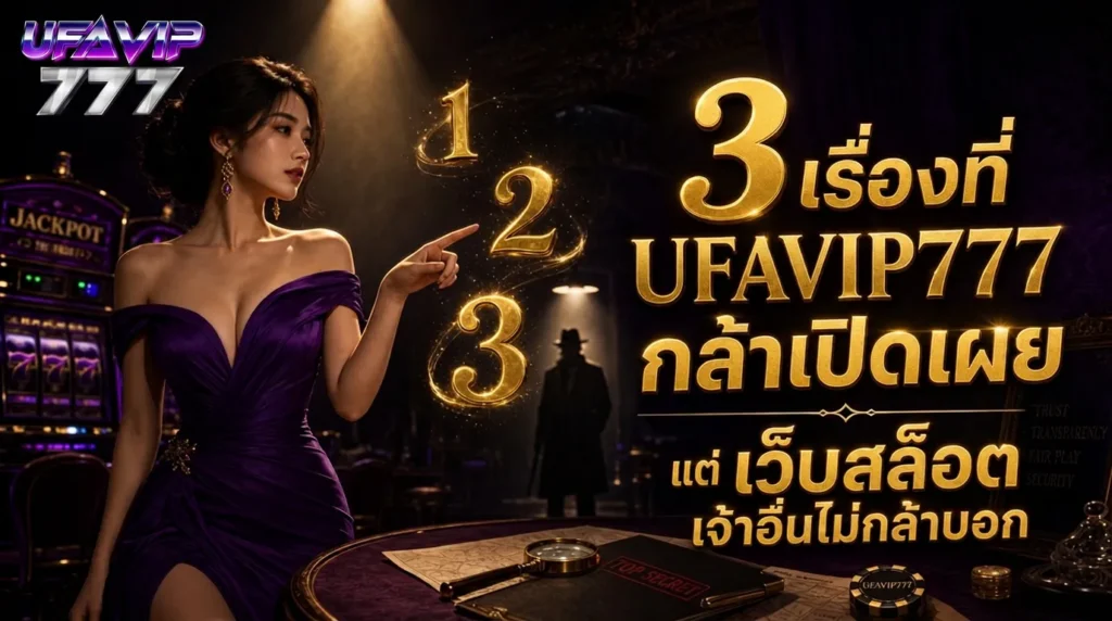 3 เรื่องที่ UFAVIP777 สล็อตเว็บตรง กล้าเปิดเผยเว็บอื่นไม่กล้า