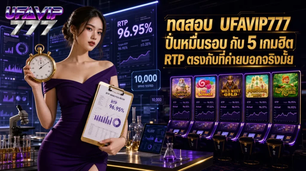ทดสอบ UFAVIP777 ปั่นหมื่นรอบ 5 เกมฮิต RTP ตรงกับเว็บสล็อตจริง